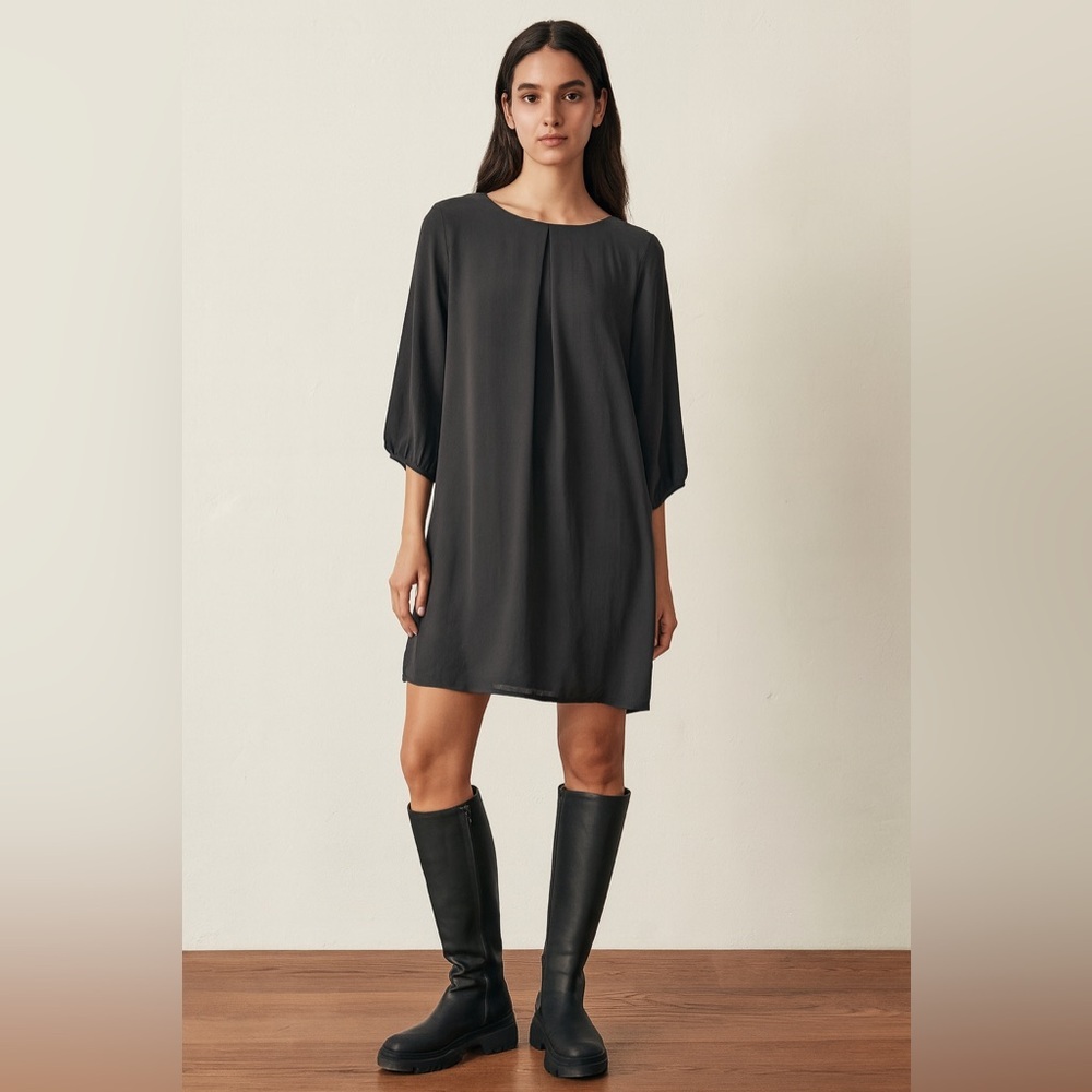 H&M Shift Dark Gray Long Sleeve Dress